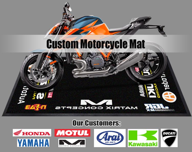 Famous Motorcycle Brand Pit Mats Bike Parking Carpet
